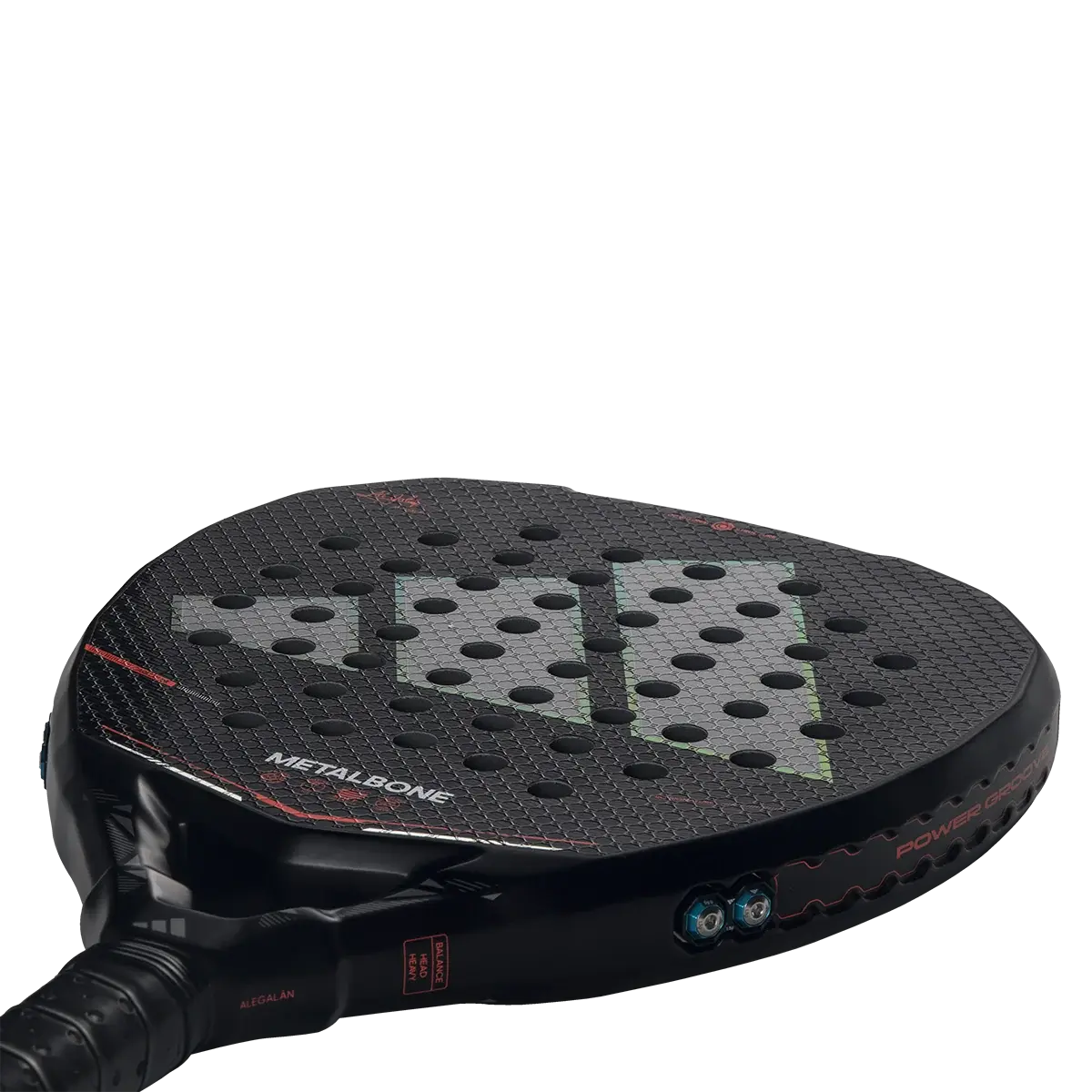 adidas Metalbone 3.4 at an angle, showing the frame profile and side weight screws